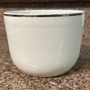 6”d x 4-1/4”h Vintage Ballerina Mist Platinum Trim Ovenproof Bowl